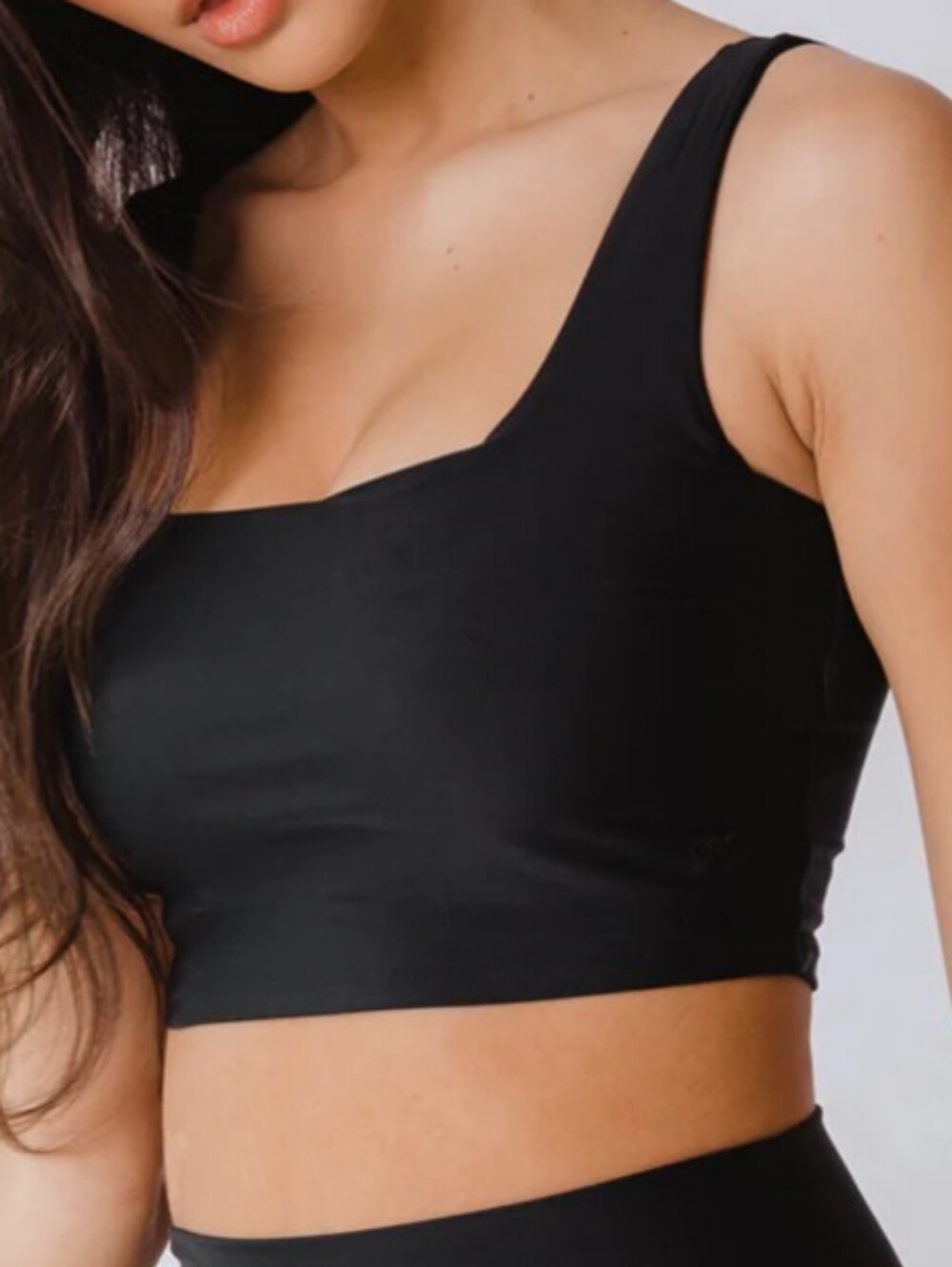 Albion Black Olivia Square Neck Swim Crop - Size Medium
